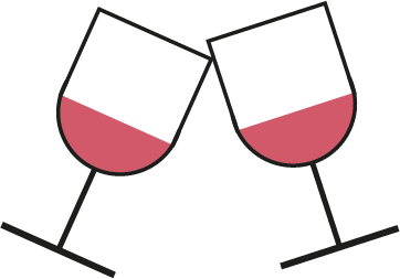twee glazen wijn tegen elkaar