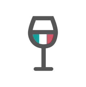 Wijnglas met de Italiaanse vlag
